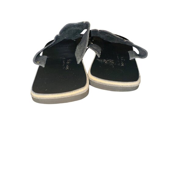 Handcrafted Leather Toe Ring Sandal Kwame B  8.5 Black Brown Sunburst Artsy Boho - Picture 9 of 11